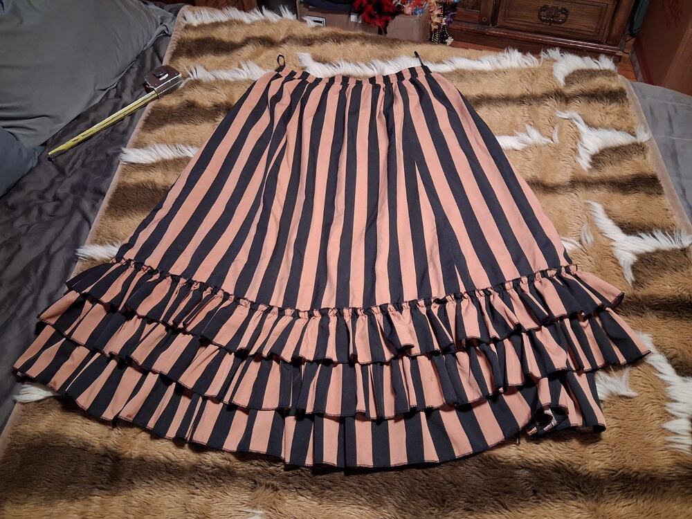 Belle Poque Women's Vintage Gothic Victorian Striped Skirt 2XL
